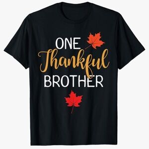 One Thankful Brother Fall Themed Thanksgiving Short Sleeve Tee Shirt